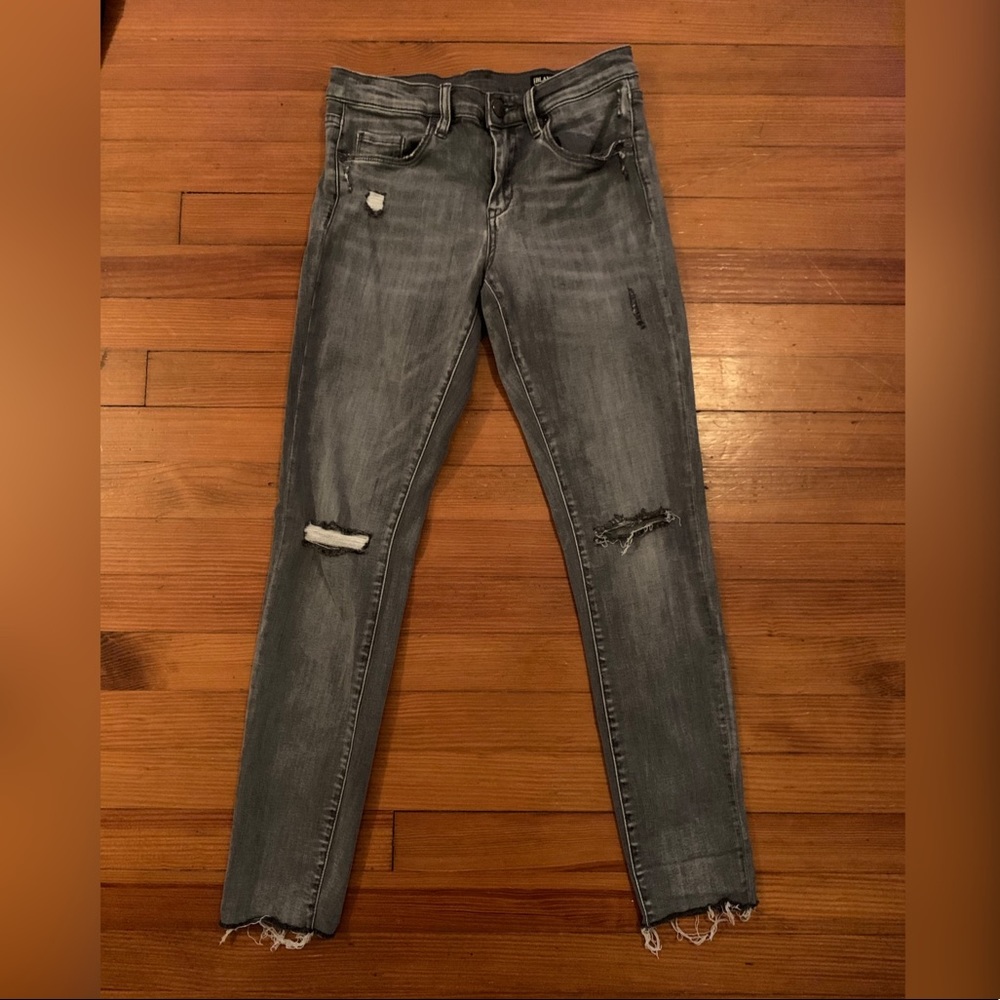 Gray Distressed Skinny Jeans